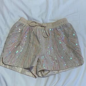 white sequined shorts